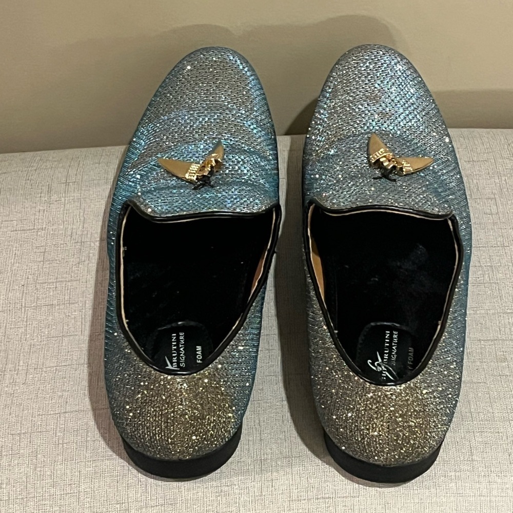 Giorgio Brutini Glitter Loafers with Metallic Accents - Picture 3 of 6